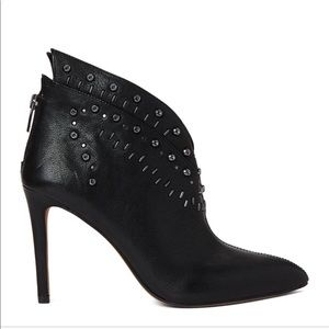 Elegant Black Studded Women's Ankle Boots